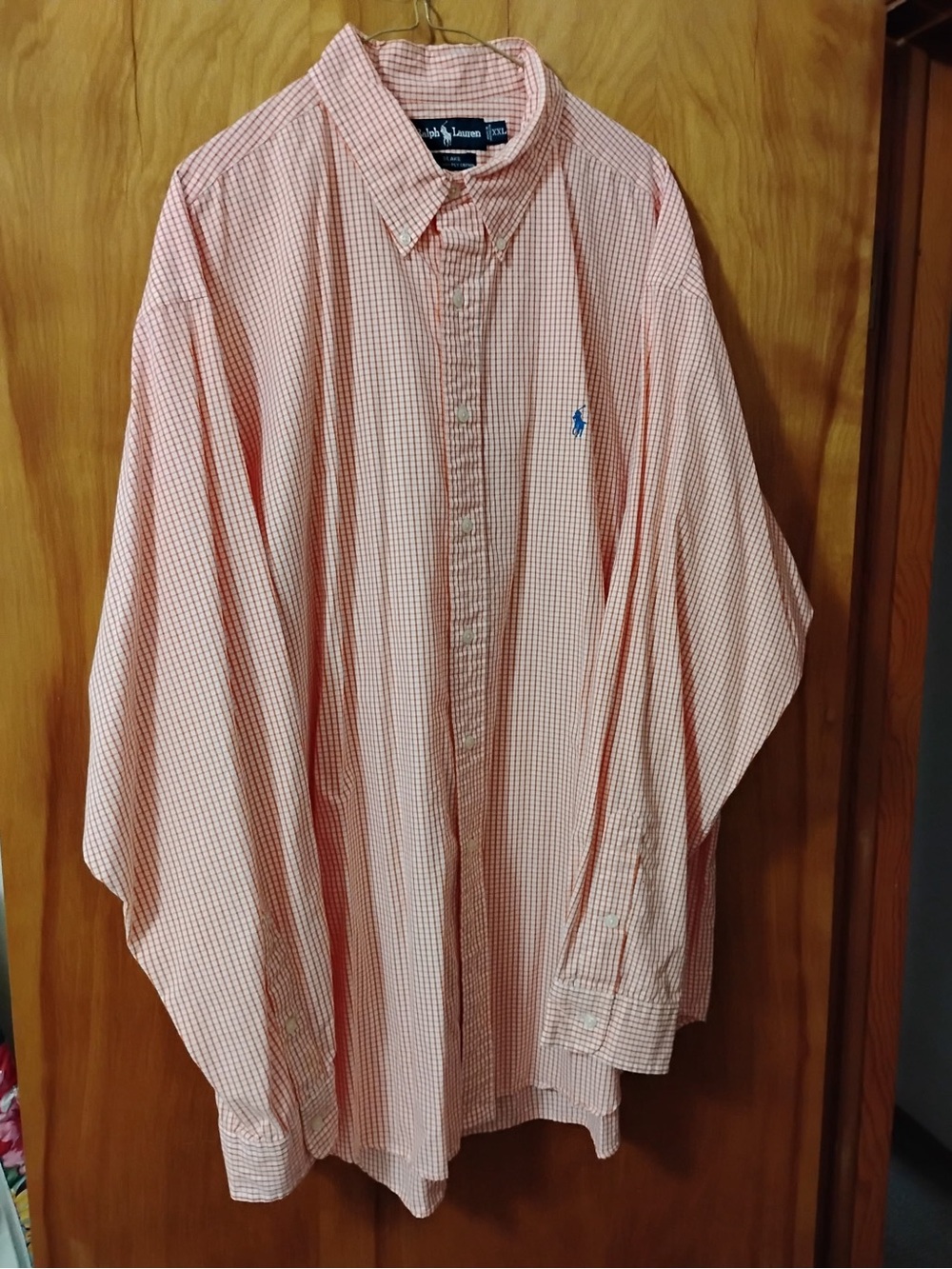 NWT Ralph Lauren Orange Check Long-Sleeve Dress Shirt
